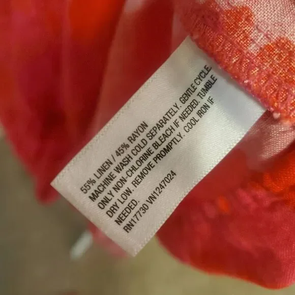 NWT Kate Spade xTarget Pink Rose Floral Midi Boho Linen Blend  Dress. Size XS - Picture 11 of 12